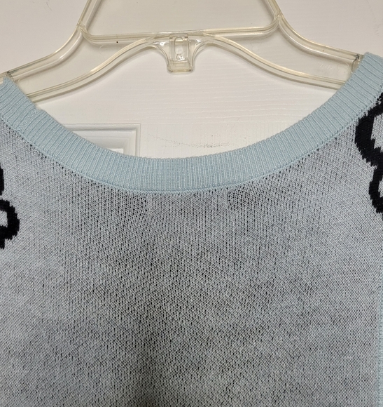 Wild Fable Women's Sleeveless Jacquard Floral Midi Sweater Dress Blue/Green Sz - Picture 8 of 10